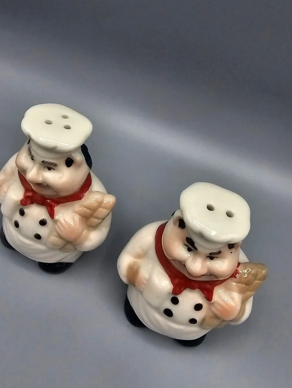 Vintage Ceramic Chef Salt and Pepper Shakers Set